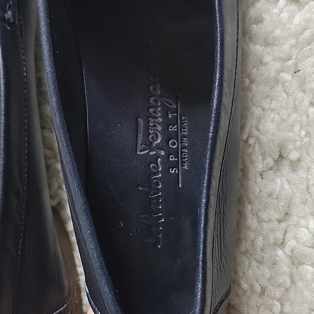 Salvatore ferragamo Ganachi navy leather driving loafers/shoes size 7 - Picture 14 of 16